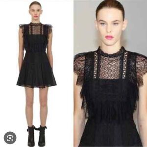 Self-Portrait Elegant Black Lace Mini Dress